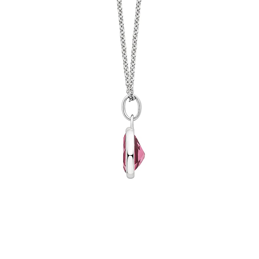 Rubellite tourmaline satin-finished silver pendant