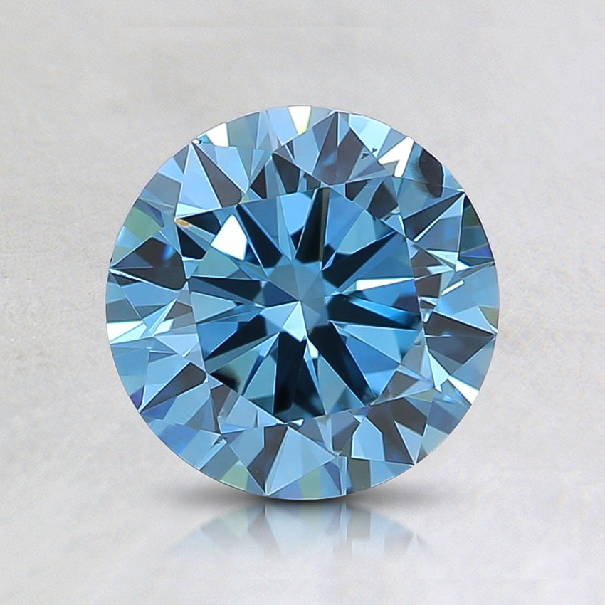 1.04 Ct. Fancy Vivid Greenish Blue Round Lab Grown Diamond