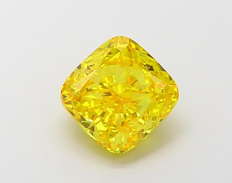 2.01 Ct. Fancy Vivid Yellow Cushion Lab Grown Diamond