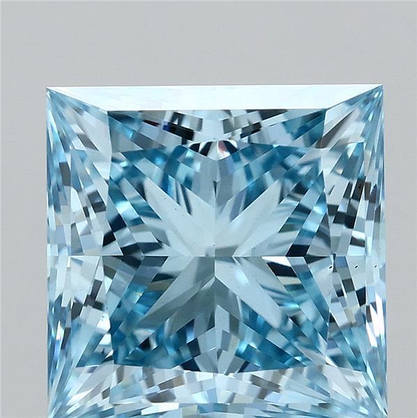 2.70 Ct. Fancy Vivid Blue Princess Lab Grown Diamond