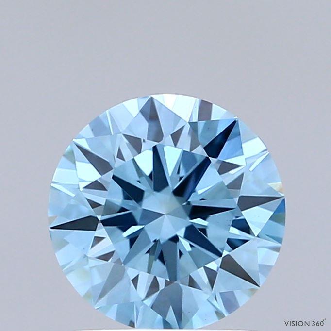 1.52 Ct. Fancy Vivid Blue Round Lab Grown Diamond