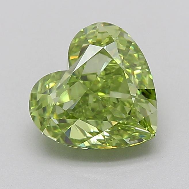 1.52 Ct. Fancy Vivid  Green Heart Lab Grown Diamond
