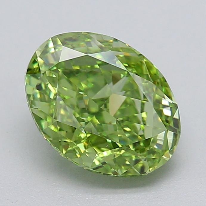 2.05 Ct. Fancy Vivid  Green Oval Lab Grown Diamond