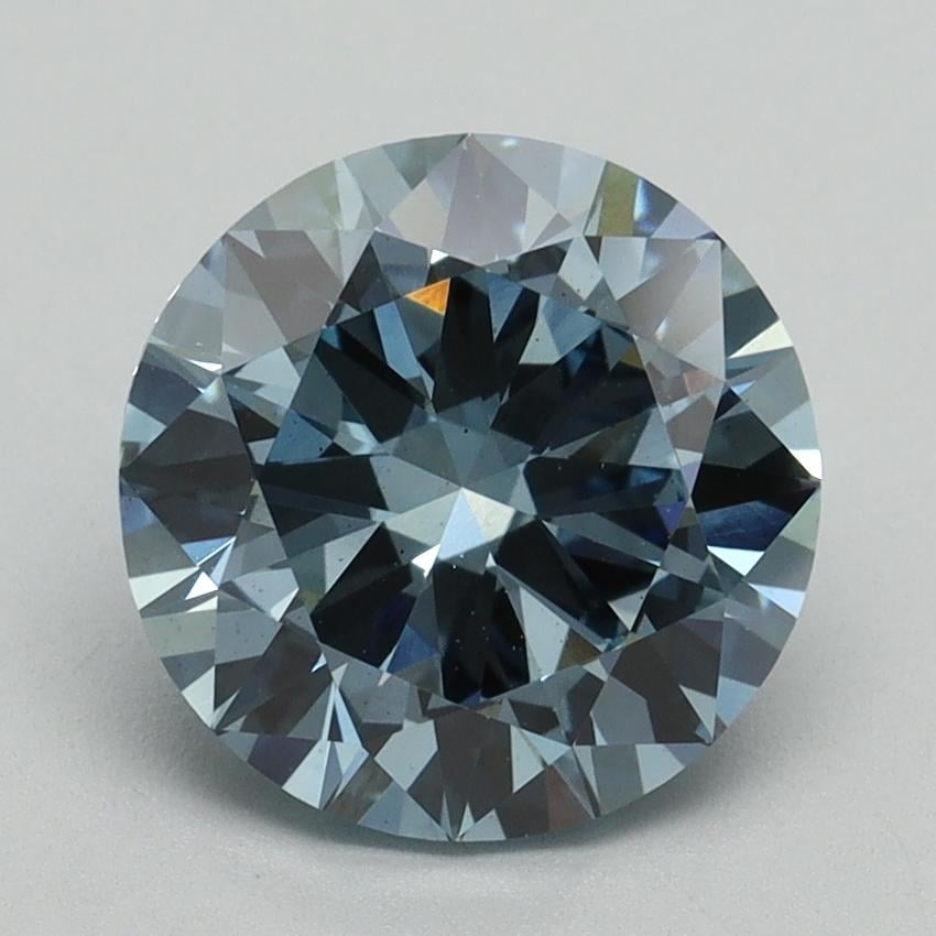 3.00 Ct. Fancy Vivid Blue Round Lab Grown Diamond