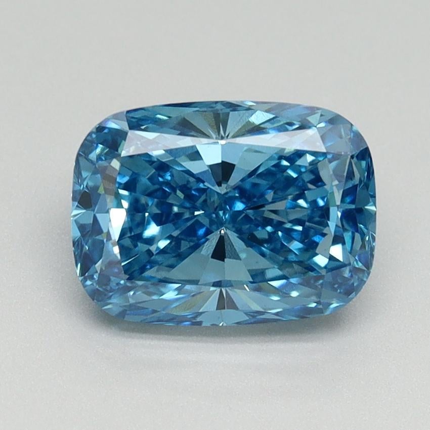 2.03 Ct. Fancy Vivid Blue Cushion Lab Grown Diamond
