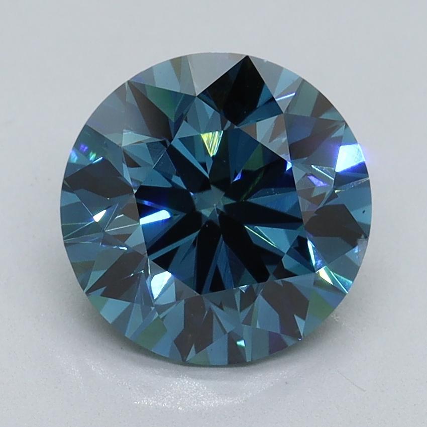 2.24 Ct. Fancy Vivid Blue Round Lab Grown Diamond
