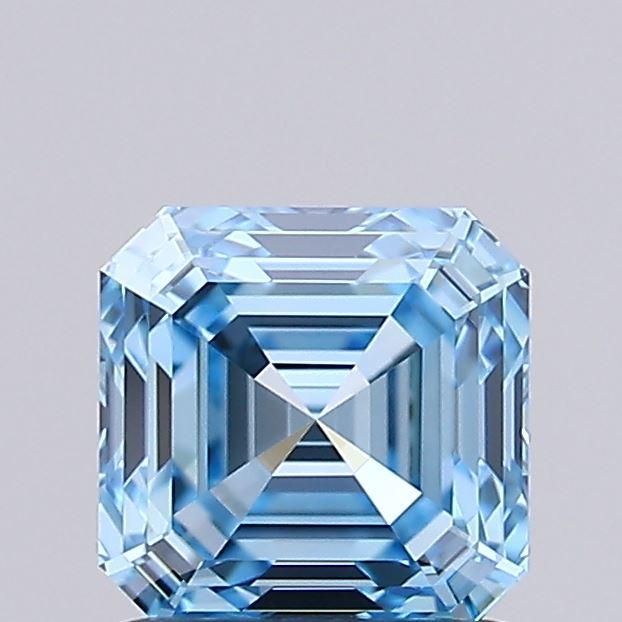1.09 Ct. Fancy Vivid Blue Asscher Lab Grown Diamond