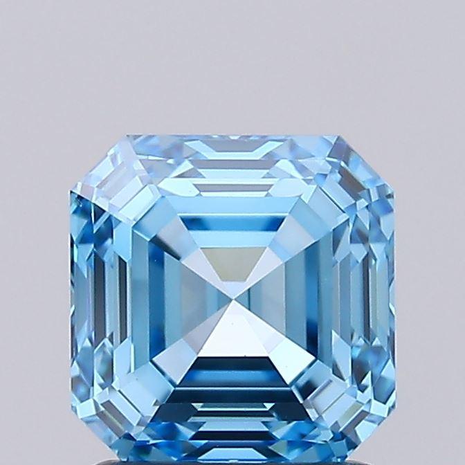 1.59 Ct. Fancy Vivid  Blue Asscher Lab Grown Diamond