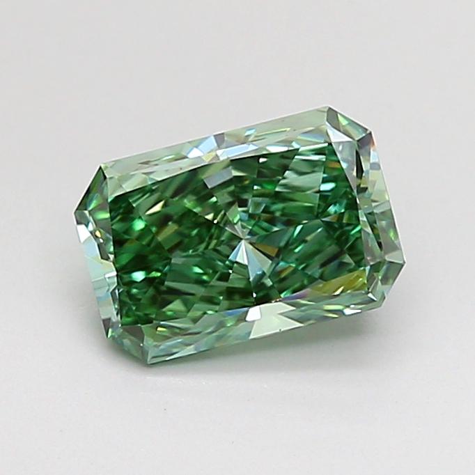 1.03 Ct. Fancy Vivid Green Radiant Lab Grown Diamond