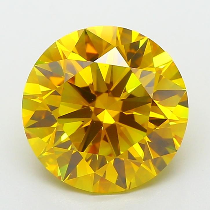 3.53 Ct. Fancy Vivid  Yellow Round Lab Grown Diamond
