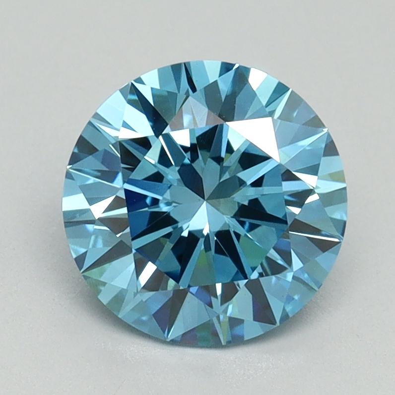 1.67 Ct. Fancy Vivid Blue Round Lab Grown Diamond