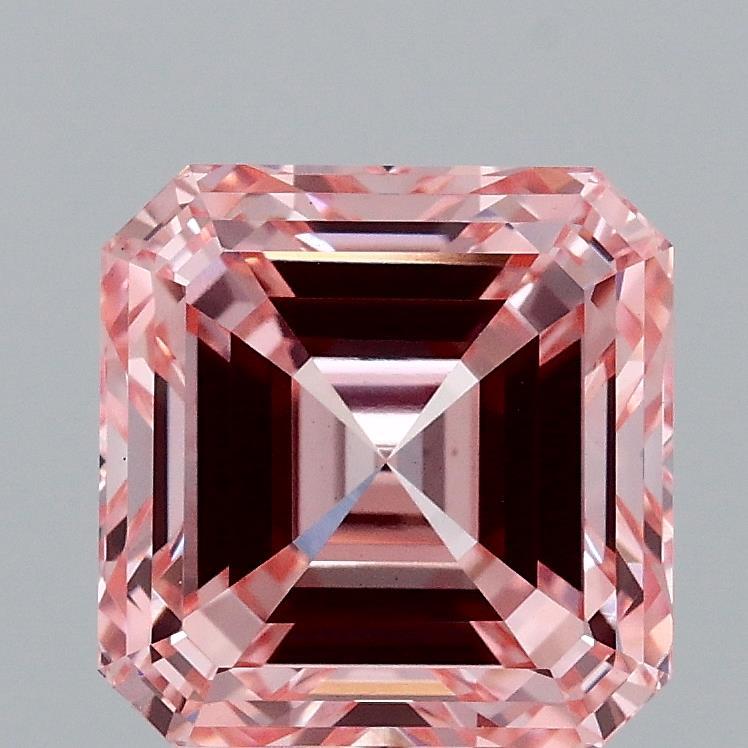 3.15 Ct. Fancy Intense Pink Asscher Lab Grown Diamond