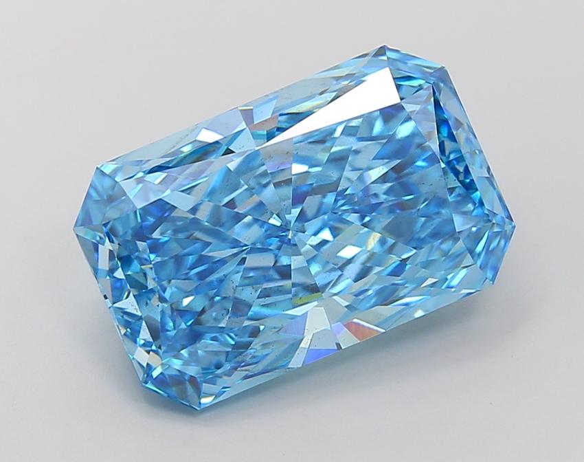 7.09 Ct. Fancy Vivid Blue Radiant Lab Grown Diamond