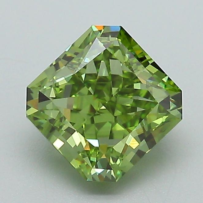 1.55 Ct. Fancy Vivid Green Radiant Lab Grown Diamond