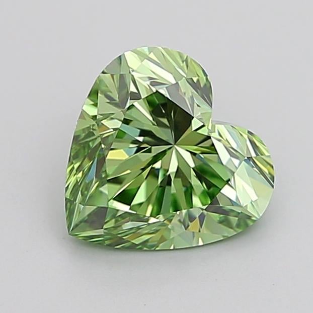 1.51 Ct. Fancy Vivid Green Heart Lab Grown Diamond