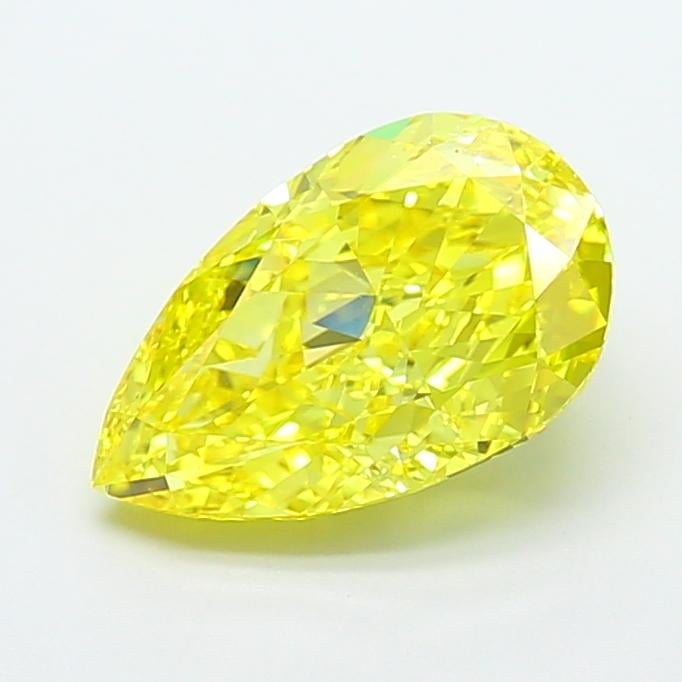 3.51 Ct. Fancy Vivid  Yellow Pear Lab Grown Diamond