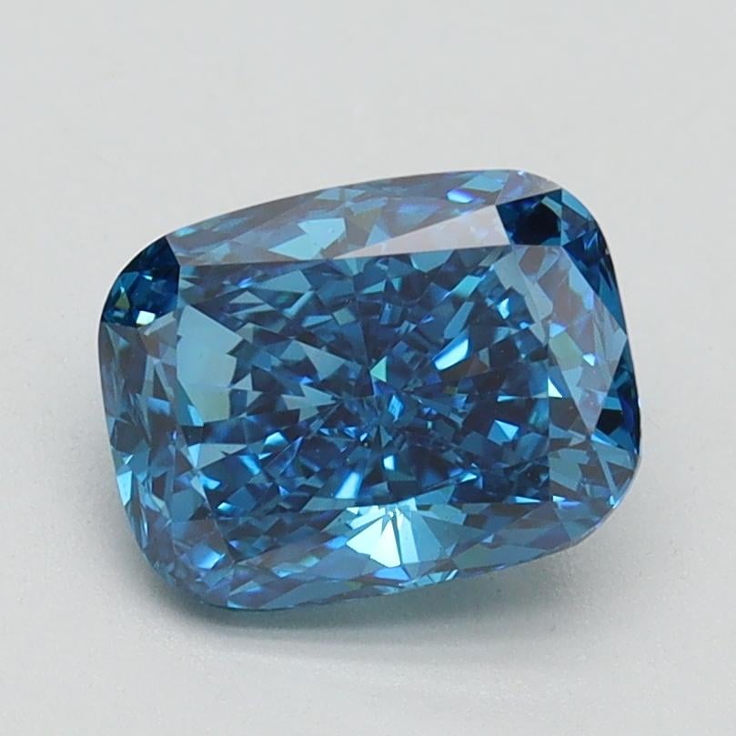 1.55 Ct. Fancy Vivid Blue Cushion Lab Grown Diamond