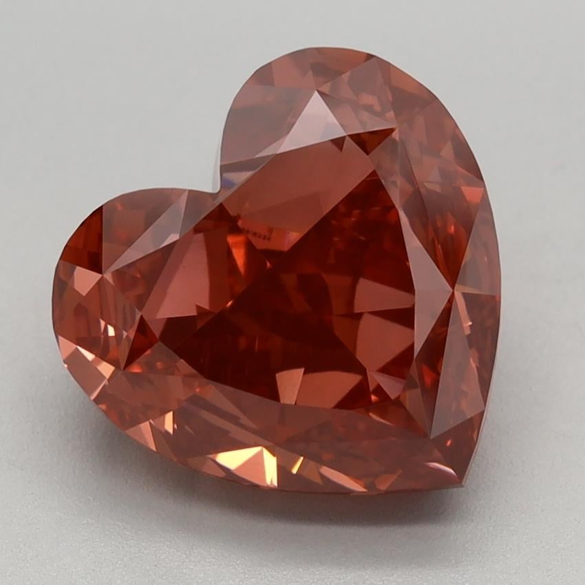 3.52 Ct. Fancy Vivid Brownish Pink Heart Lab Grown Diamond