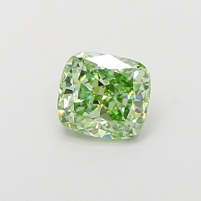 1.02 Ct. Fancy Vivid Green Cushion Lab Grown Diamond