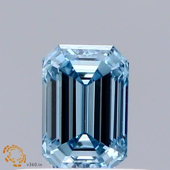 0.38 Ct. Fancy Intense  Blue Emerald Lab Grown Diamond