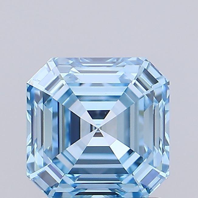 1.55 Ct. Fancy Vivid Blue Asscher Lab Grown Diamond