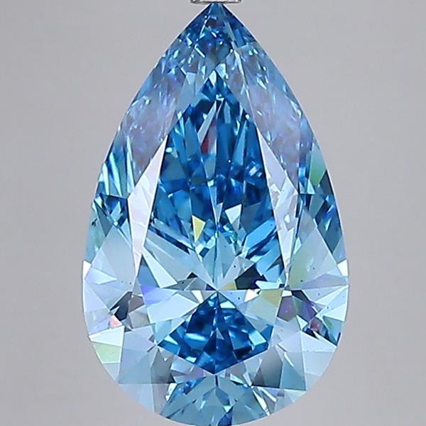 8.02 Ct. Fancy Vivid Blue Pear Lab Grown Diamond