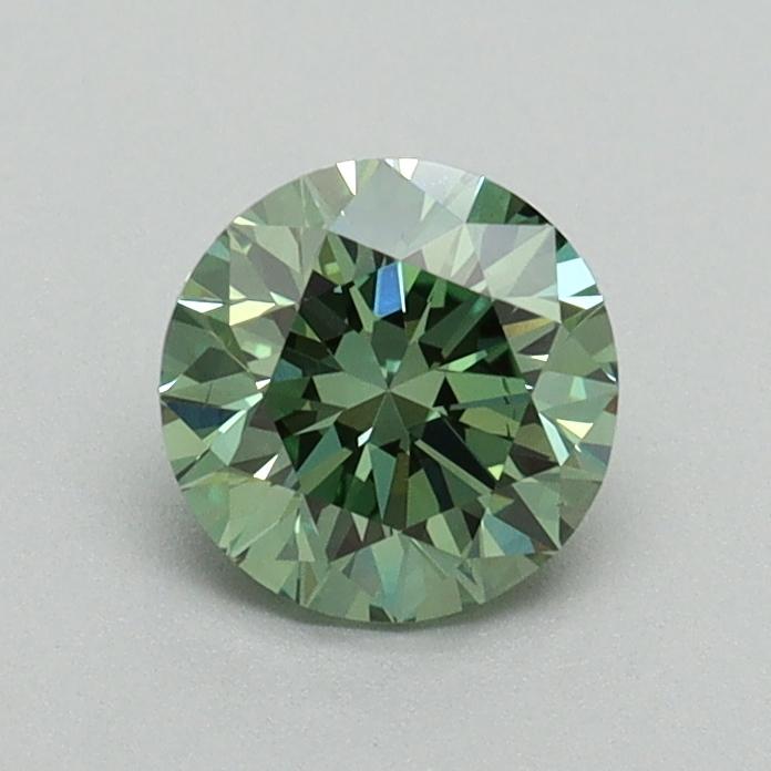 0.70 Ct. Fancy Vivid Green Round Lab Grown Diamond