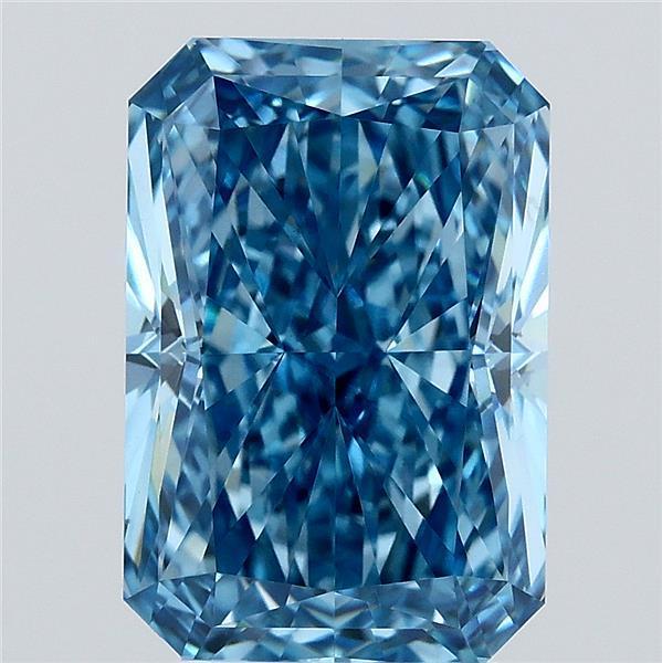 4.09 Ct. Fancy Vivid Blue Radiant Lab Grown Diamond