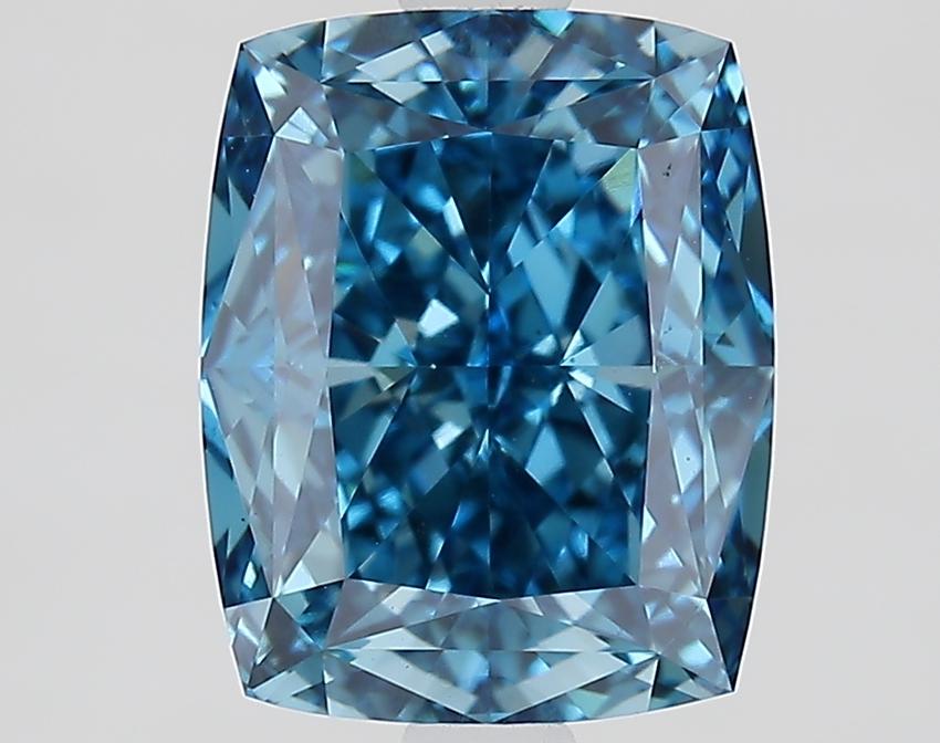 2.71 Ct. Fancy Vivid Blue Cushion Lab Grown Diamond