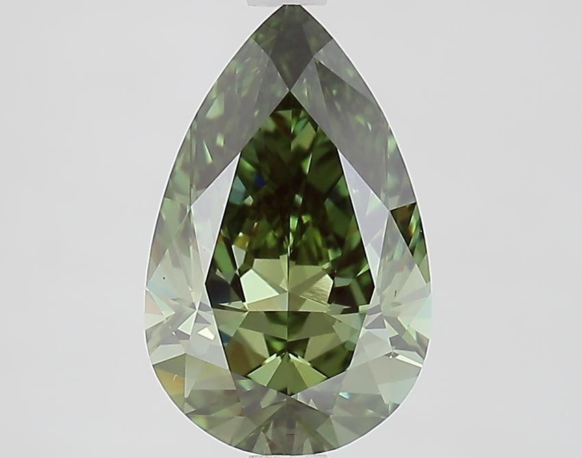 2.56 Ct. Fancy Vivid Green Pear Lab Grown Diamond