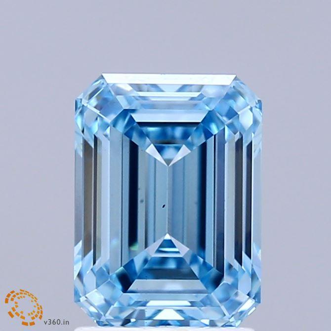 2.04 Ct. Fancy Vivid Blue Emerald Lab Grown Diamond