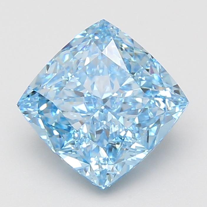 3.05 Ct. Fancy Vivid Blue Cushion Lab Grown Diamond