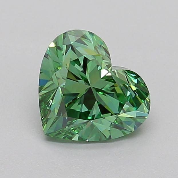 1.08 Ct. Fancy Vivid Green Heart Lab Grown Diamond
