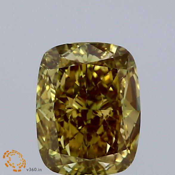 1.49 Ct. Fancy Yellowish Green Cushion Lab Grown Diamond