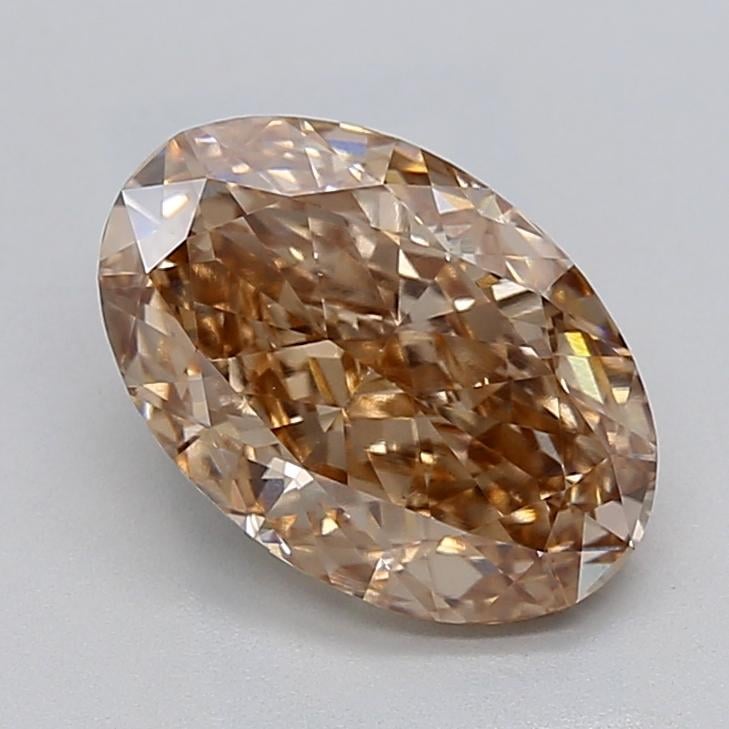 3.38 Ct. Light  Brown Oval Lab Grown Diamond