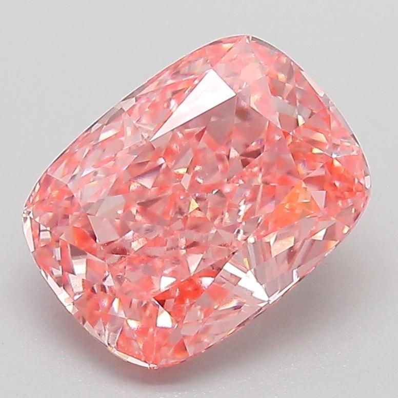 2.58 Ct. Fancy Vivid  Pink Cushion Lab Grown Diamond