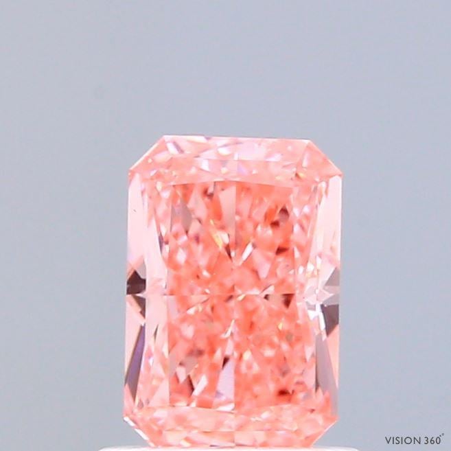 1.08 Ct. Fancy Vivid Pink Radiant Lab Grown Diamond
