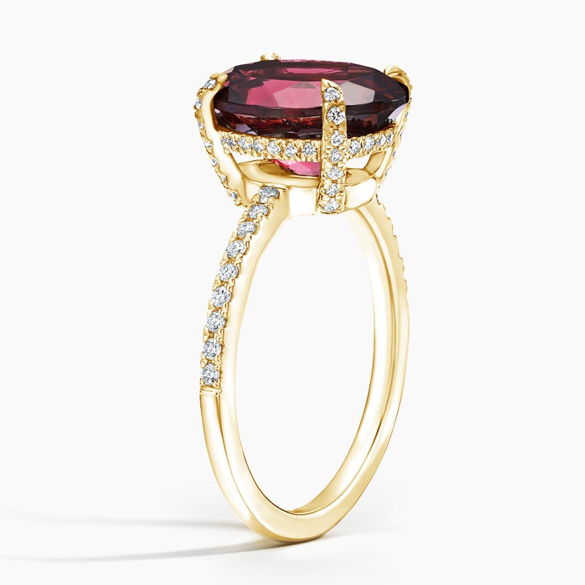 18K Yellow Gold Cabaret Garnet and Diamond Cocktail Ring