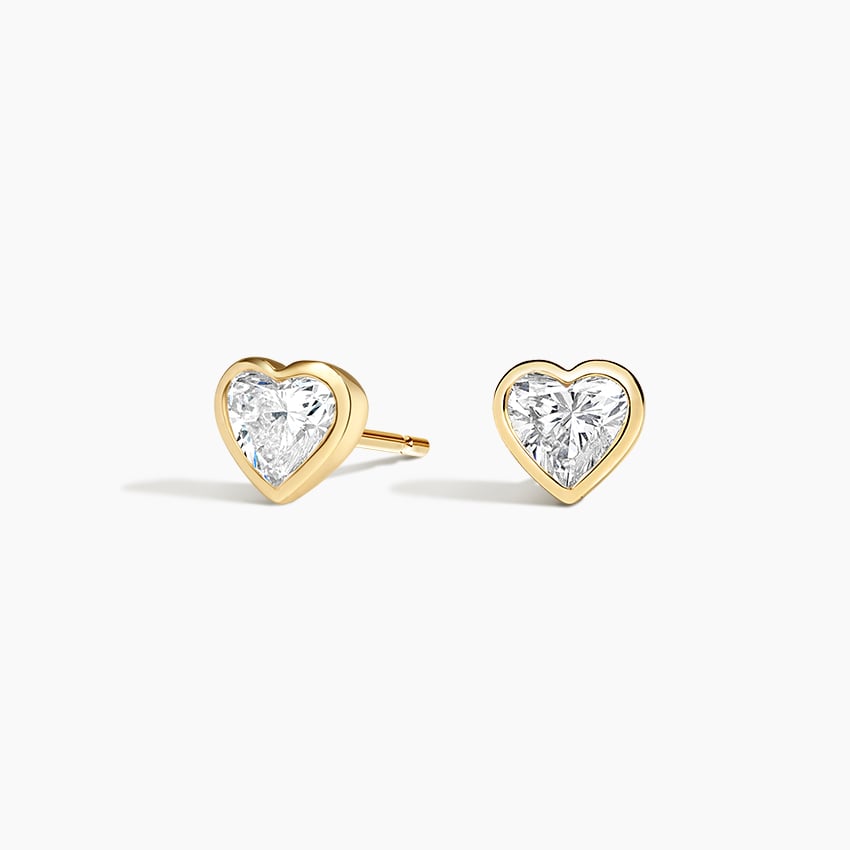 Heart Shaped Diamond Stud Earrings - Jahan Jewellery