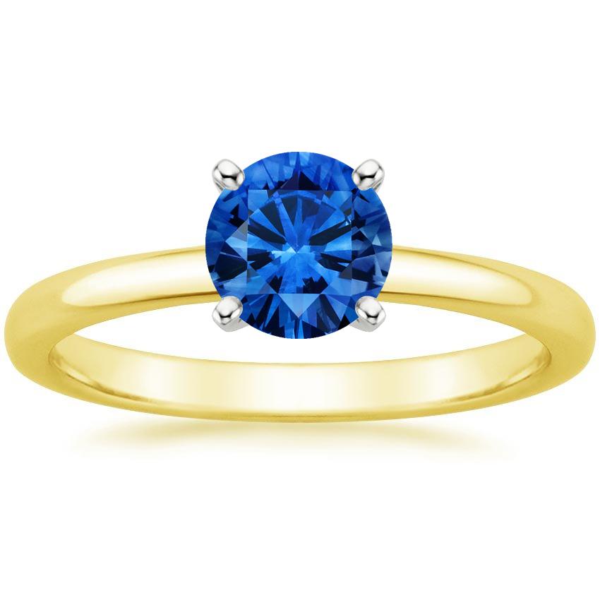 Sapphire 2mm Comfort Fit Ring in 18K Yellow Gold