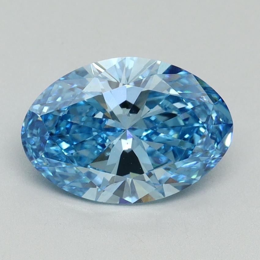2.10 Ct. Fancy Vivid Blue Oval Lab Grown Diamond