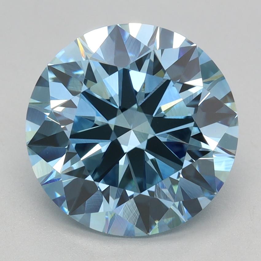 3.01 Ct. Fancy Vivid Blue Round Lab Grown Diamond