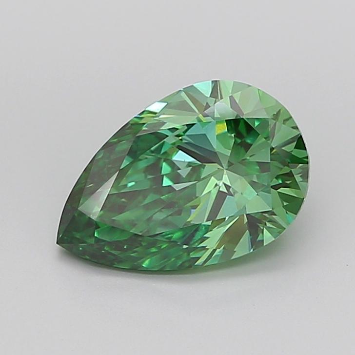 2.90 Ct. Fancy Vivid Green Pear Lab Grown Diamond
