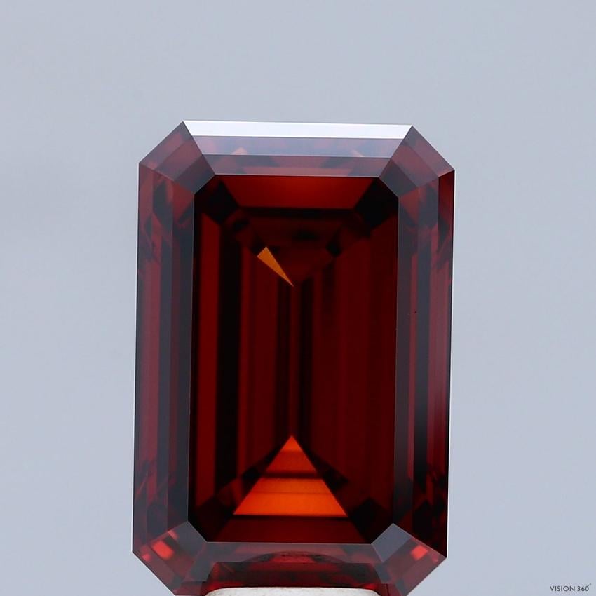 10.21 Ct. Fancy Deep Orange Emerald Lab Grown Diamond