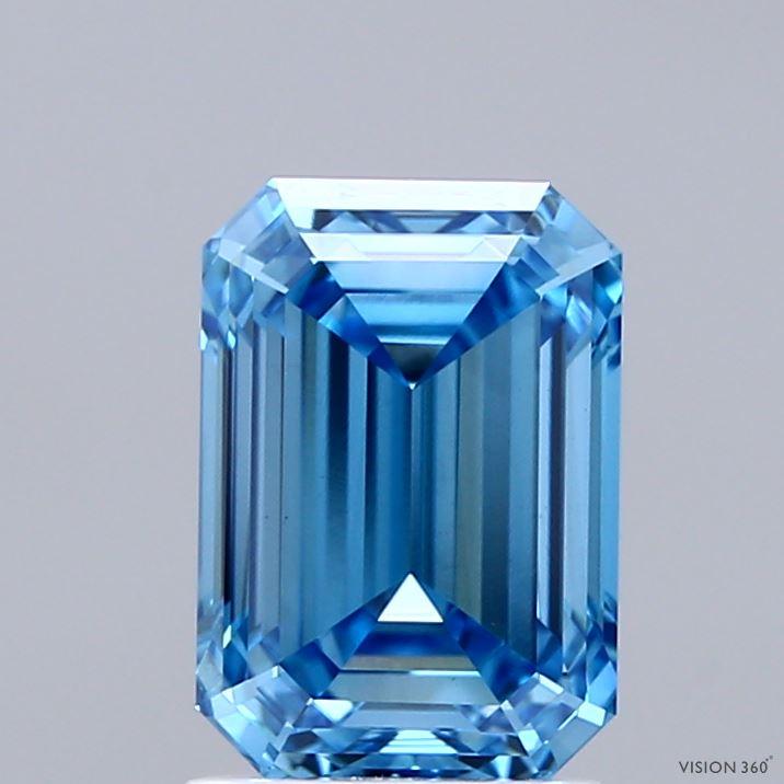 2.06 Ct. Fancy Vivid Blue Emerald Lab Grown Diamond