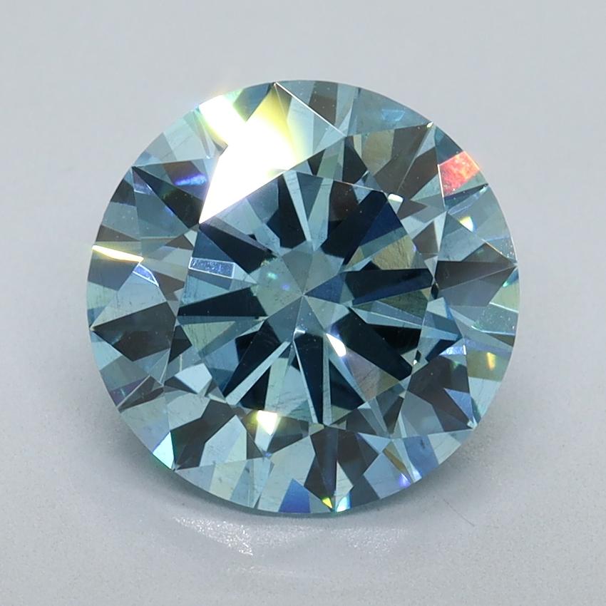 3.00 Ct. Fancy Vivid Blue Round Lab Grown Diamond