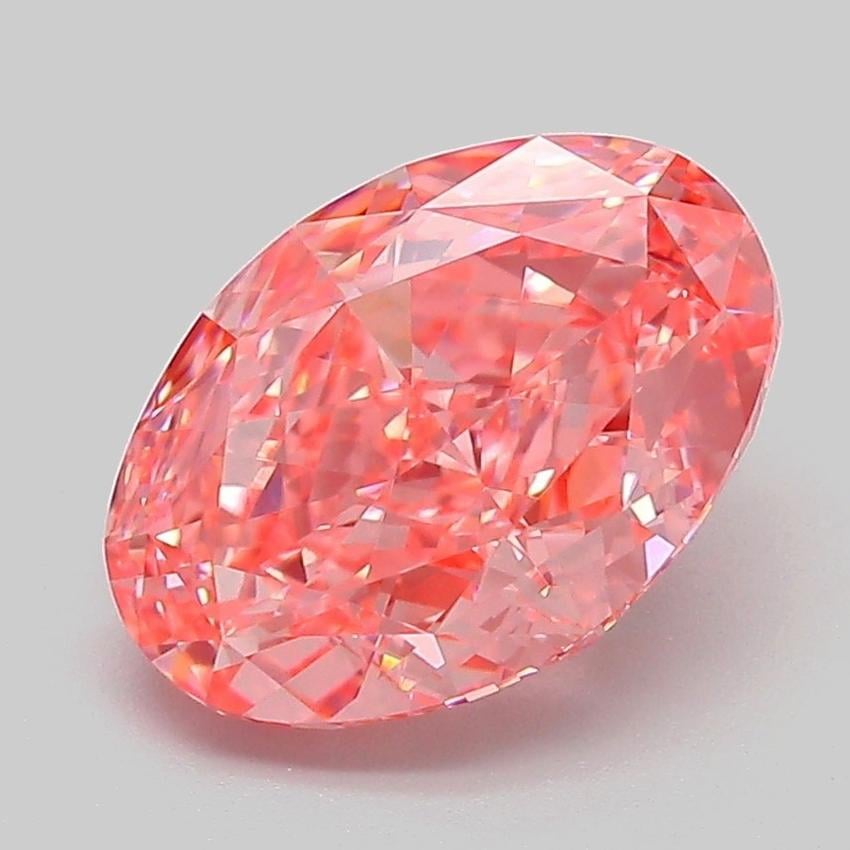 3.04 Ct. Fancy Vivid Pink Oval Lab Grown Diamond