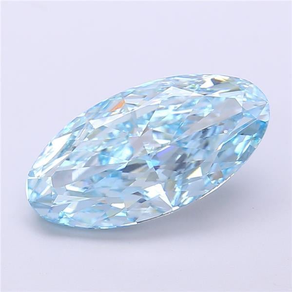 3.90 Ct. Fancy Vivid  Blue Oval Lab Grown Diamond