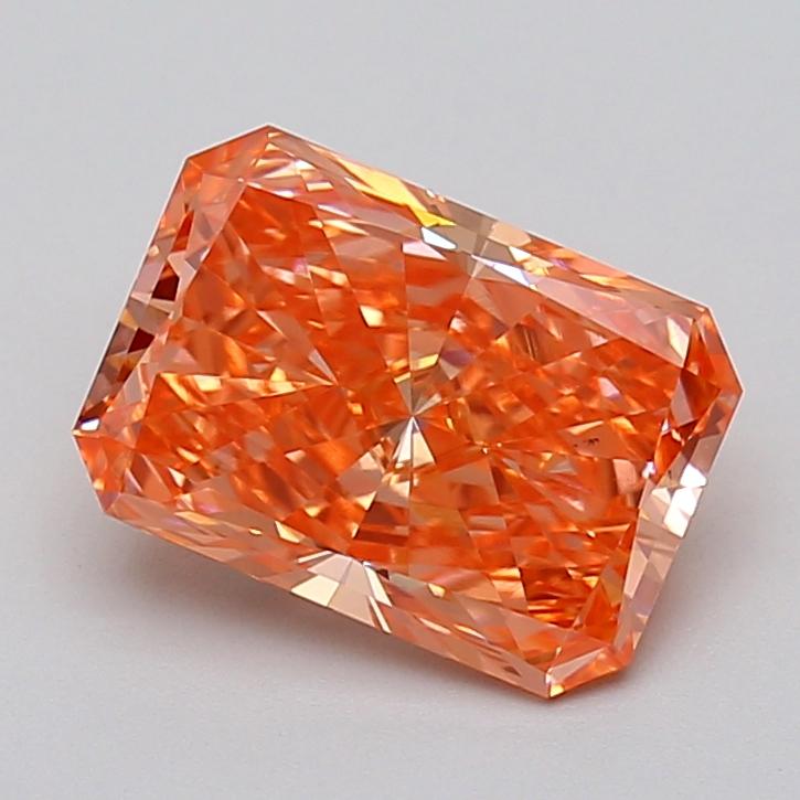 3.03 Ct. Fancy Vivid Orangy Pink Radiant Lab Grown Diamond