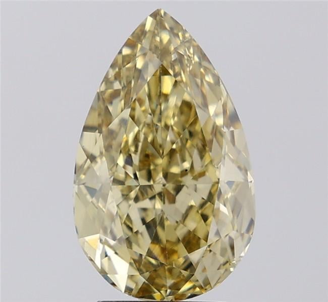 4.13 Ct. Fancy Intense Greyish Yellow Pear Lab Grown Diamond